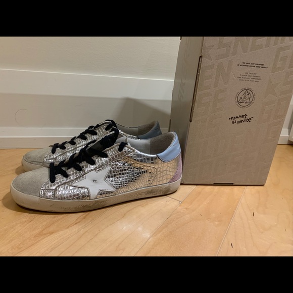 GOLDEN GOOSE SUPERSTAR SILVER LAMINATED COCCO - Picture 3 of 11